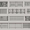 Decorative Iron Railings With Various Ornate Patterns And Diverse Design Styles 3d model