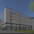 Modern Multi Storey Industrial Building With White Exterior Large Glass Windows And Surrounding Greenery