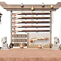 weapon rack bow and arrow gun weapon rack 3d model