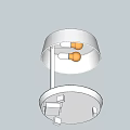 Modern Table Lamp With White Lampshade And Round Brown Inner Base