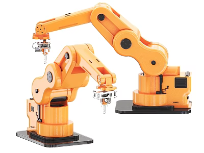 Advanced Orange Industrial Robotic Arms Equipment For Automated Manufacturing Processes 3d model
