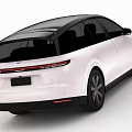 Sleek White Modern Electric Car With Black Roof Wheels And Futuristic Front Fascia Design
