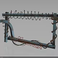 Vintage Style Metal Structure with Multiple Hooks Neon Light and Wires