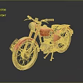 Vintage Red Classic Motorcycle With Rustic Metal Body Old Wheels And Retro Styling