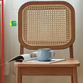 Stackable Natural Wood Stools With Woven Seat For Modern Home Interior