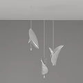 Unique Shaped Pendant Lights Hanging in Modern Interior with White Abstract Design for Home Decor
