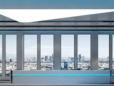 Modern Monitoring Room With Multiple Surveillance Screens And Professional Control Console Equipment 3d model