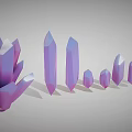 Purple Crystal Decorative Ornament Set with Various Sizes and Shapes for Home Decor