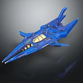 Futuristic Blue Passenger Jet With Sharp Nose And Star Decals Design