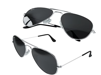 Stylish Metallic Pilot Sunglasses As Trendy Jewelry Accessories For Fashion Lovers 3d model