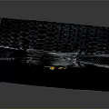 Elegant Navy Blue Handbag With Crocodile Texture And Gold Lock Design