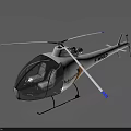 Detailed White Airbus Helicopter With Transparent Cockpit Rotors Black Landing Gear And F-WHUD Marking