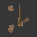 Classical Architectural Ruins Fragments Featuring Stone Arches Columns And Walls