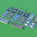 Long Rectangular Modern Household Control Panels With Numbers Arrows And Symbols 3d model
