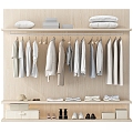 Log open multi-function wardrobe 3d model