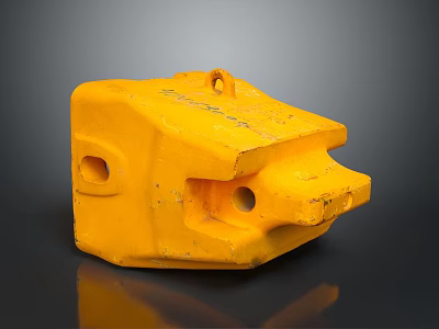 Yellow Hardware Tool Mechanical Component With Durable Construction And Hole Design For Industrial Use 3d model