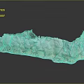 Wood And Stone Decorative Sculpture With Textured Surface Green Accents And Natural Landscape Design
