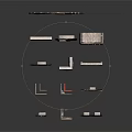 Various Architectural Building Models With Brick Structures And Window Designs