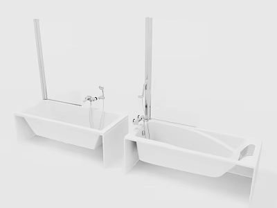 Modern White Bathtub Design With Sleek Faucet And Minimalist Stand 3d model