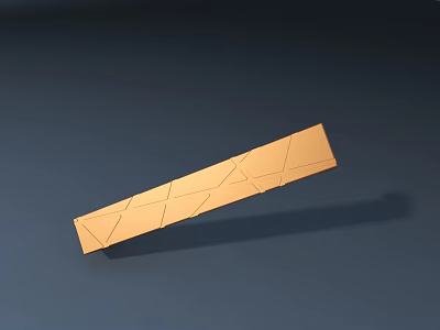 Geometric Patterned Golden Airliner On Deep Blue Background With Shadow 3d model