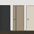 Modern Hinged Doors with Black Wooden and Beige Finishes and Handle Details