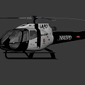 White and Black Helicopter with Red and White Striped Rotors and Tail Number N952DP