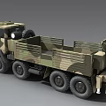 Camouflage Military Utility Truck With Multi Wheel Design And Open Cargo Bed For Transport