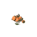 Fresh Ripe Persimmons in Ceramic Bowl with Green Leaves and Wooden Branch
