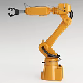 Smart Machine Industrial Robotic Arm With Yellow Mechanical Structure And Precision Design 3d model