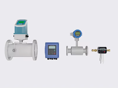 Industrial Equipment With Flow Meters Digital Displays Control Panels And Sensors 3d model