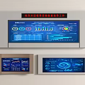 Hot Network Dispatch Command System Monitoring Screens Displaying Real Time Data And Charts 3d model