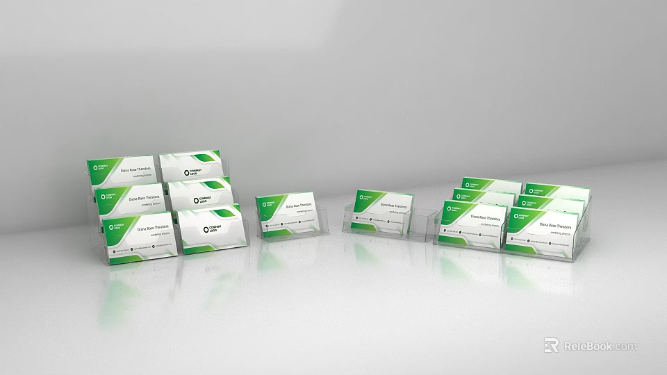 Multiple Green And White Medicine Boxes Stacked And Arranged On White Surface 3d model 