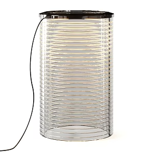 Light Luxury Metal Glass Cylinder Table Lamp 3d model