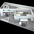 Modern Home Exhibition Showroom Interior With Display Booths Stands Tables And Chairs
