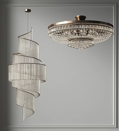 Modern Spiral And Crystal Chandeliers With Elegant Design For Interior Ceiling 3d model Modern Spiral And Crystal Chandeliers With Elegant Design For Interior Ceiling 3d model
