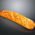 Homemade Freshly Baked Golden Crust Long Loaf Bread With Crispy Textured Surface