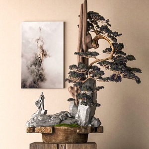 Indoor New Chinese Landscape Setches Indoor Hanging Painting 3d model