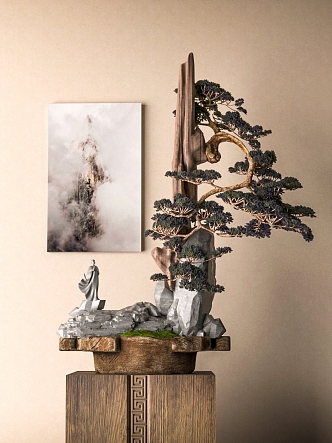 Indoor New Chinese Landscape Setches Indoor Hanging Painting 3d model