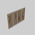 Elegant Modern Wall Decor With Framed Panels And Curved Golden Lines