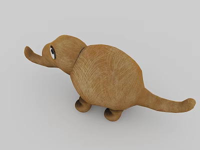 Brown Pangolin Shaped Plush Doll With Black Eyes Four Legs And Textured Surface 3d model