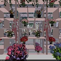 Bright Modern Specialty Store With Flamingo Patterns Green Hanging Plants Flower Arrangements And Cactus Decor