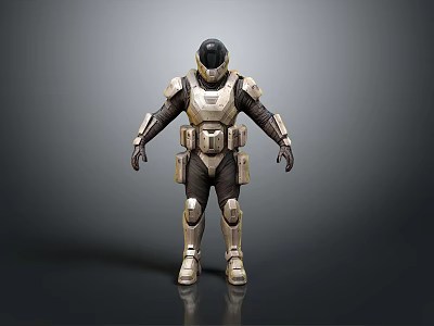 Functional Black And Silver Metallic Armor Design Protective Suit For Daily Use 3d model