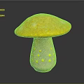 Fruit Shaped Mushroom Ornament With Yellow Cap And White Stem Spots