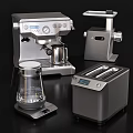 Modern Compact Silver Black Kitchen Appliance With Digital Display And Control Panel