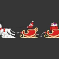 Christmas Themed Play Equipment With Reindeer Santa Sleigh Gift Filled Sleigh Red White Golden Decorations