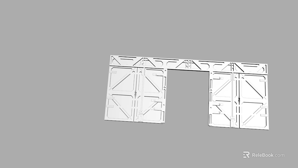 Simple Modern White Frame Structure With Minimalist Design And Geometric Elements 3d model