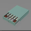 Light Blue Drawer Style Storage Box With Spices Compartments For Kitchen Organizing 3d model