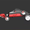 Red And Black Off Road Toy Car With Large Wheels And Transparent Roof