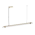 Modern Linear Chandelier With Metal Structure And Transparent Glass For Home Interior Design