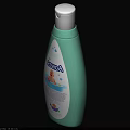 Baby Bath Product Light Green Bottle With Bathtub Image And Water Droplets Design